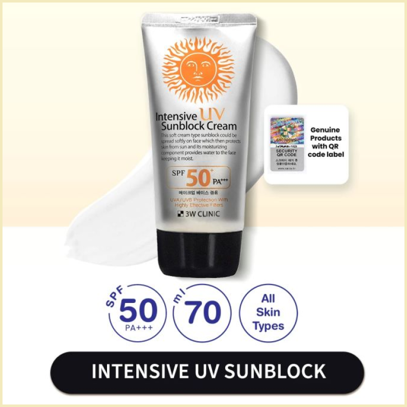 3W Clinic Intensive UV Sunblock Cream SPF 50+PA+++ (70ml)