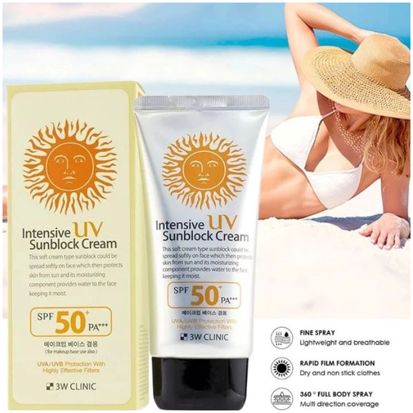 3W Clinic Intensive UV Sunblock Cream SPF 50+PA+++ (70ml)